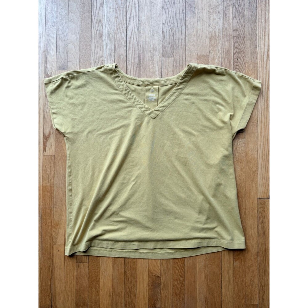 J. Jill Short Sleeve V-Neck Tee Size L 55% Supima Cotton Casual Lightweight